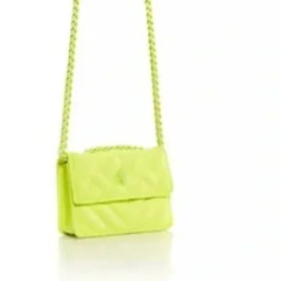 KURT GEIGER LONDON Micro Kensington Neon Yellow Leather Crossbody - Picture 2 of 7